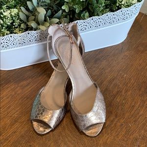 Metallic kitten heels